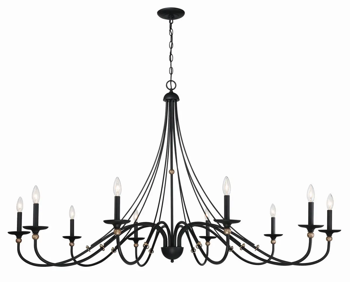 Minka Lavery Westchester County Ten Light Chandelier In Sand Coal With Skyline Gold Leaf 1