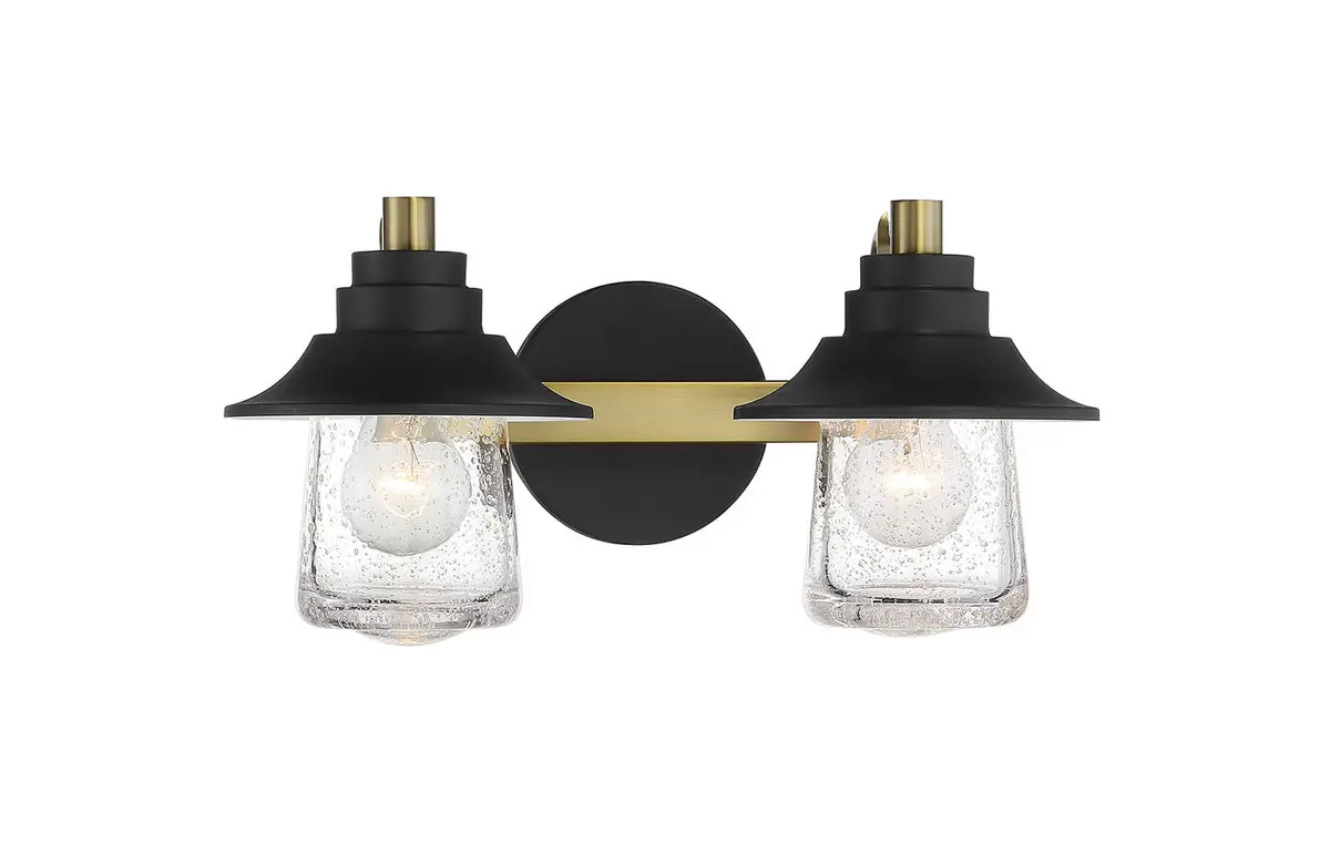 Minka Lavery Westfield Manor Two Light Bath In Sand Coal With Soft Brass 1
