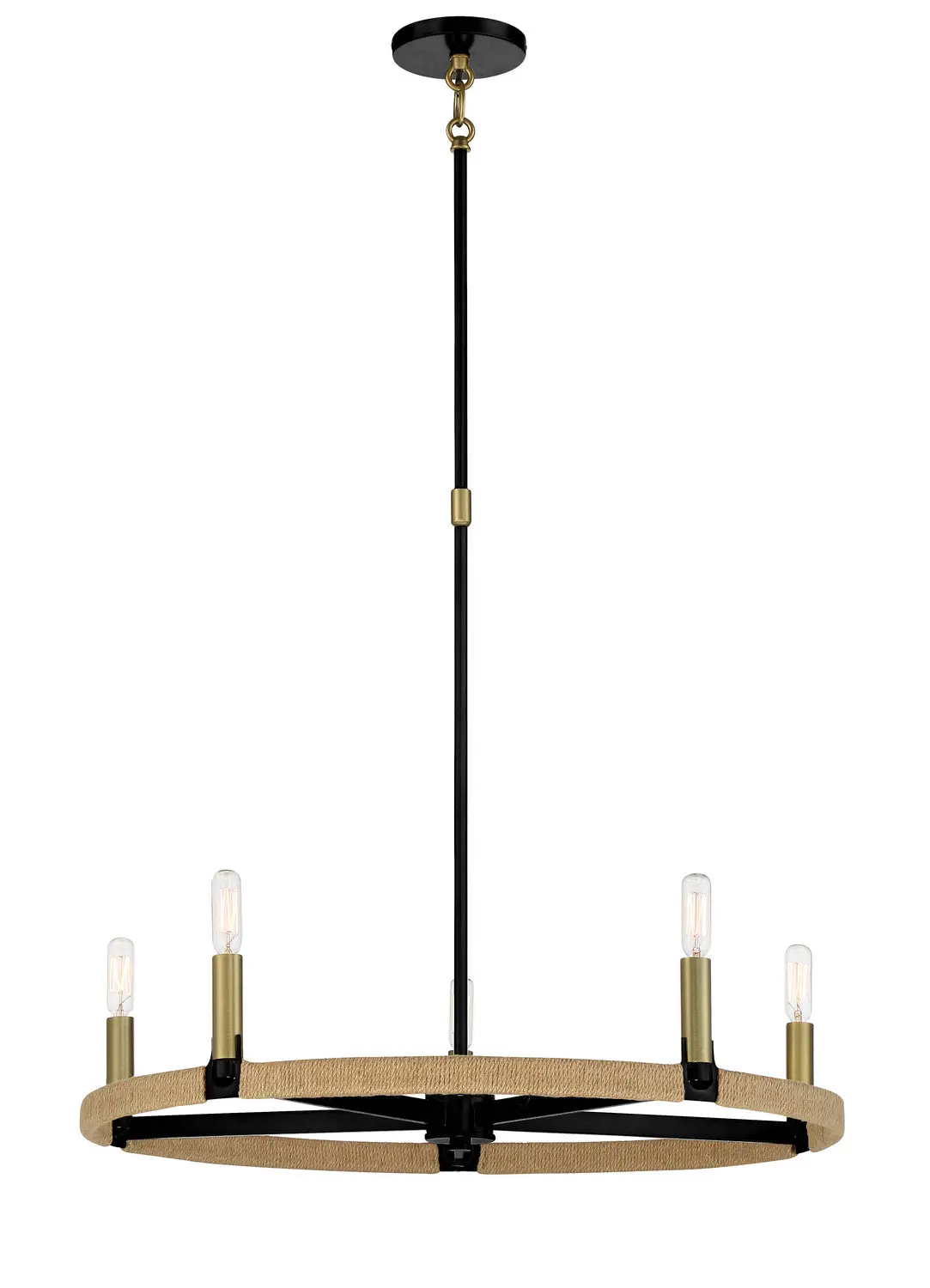 Minka Lavery Windward Passage Five Light Chandelier In Coal And Soft Brass 1