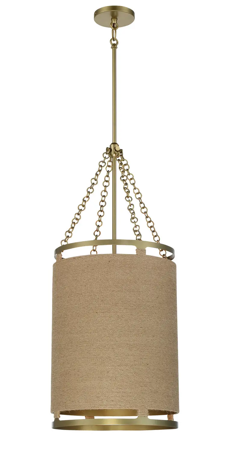 Minka Lavery Windward Passage Four Light Pendant In Soft Brass 1