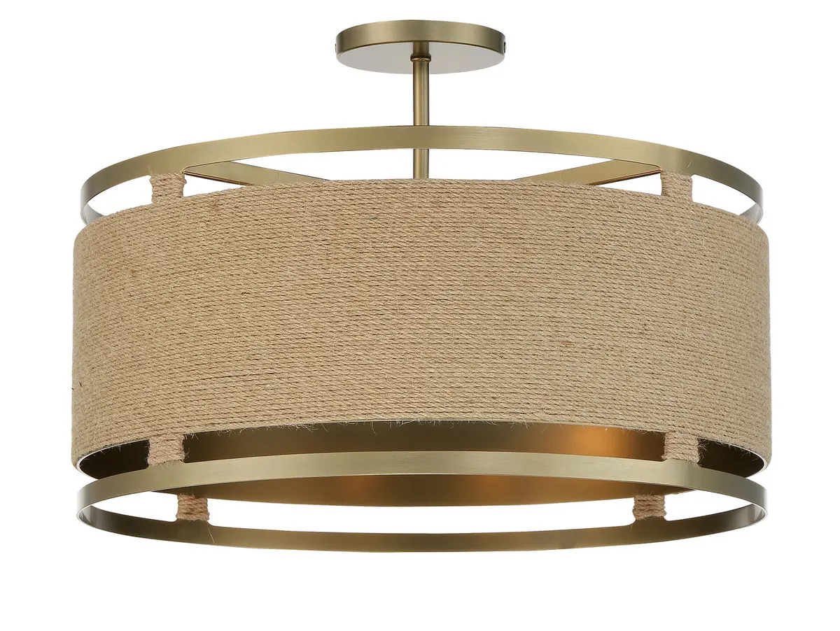 Minka Lavery Windward Passage Four Light Semi Flush Mount In Soft Brass 1