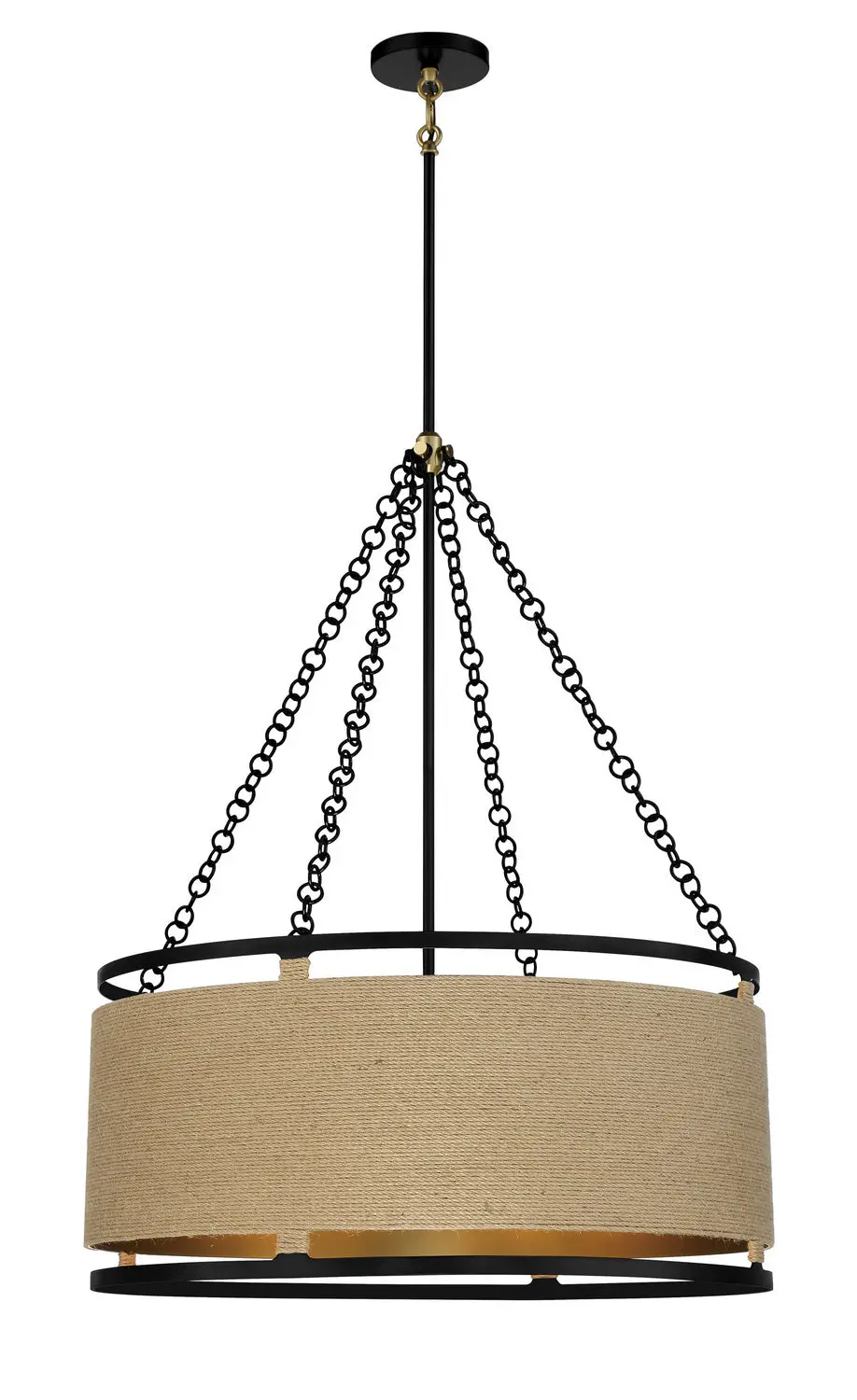 Minka Lavery Windward Passage Six Light Pendant In Coal And Soft Brass 1