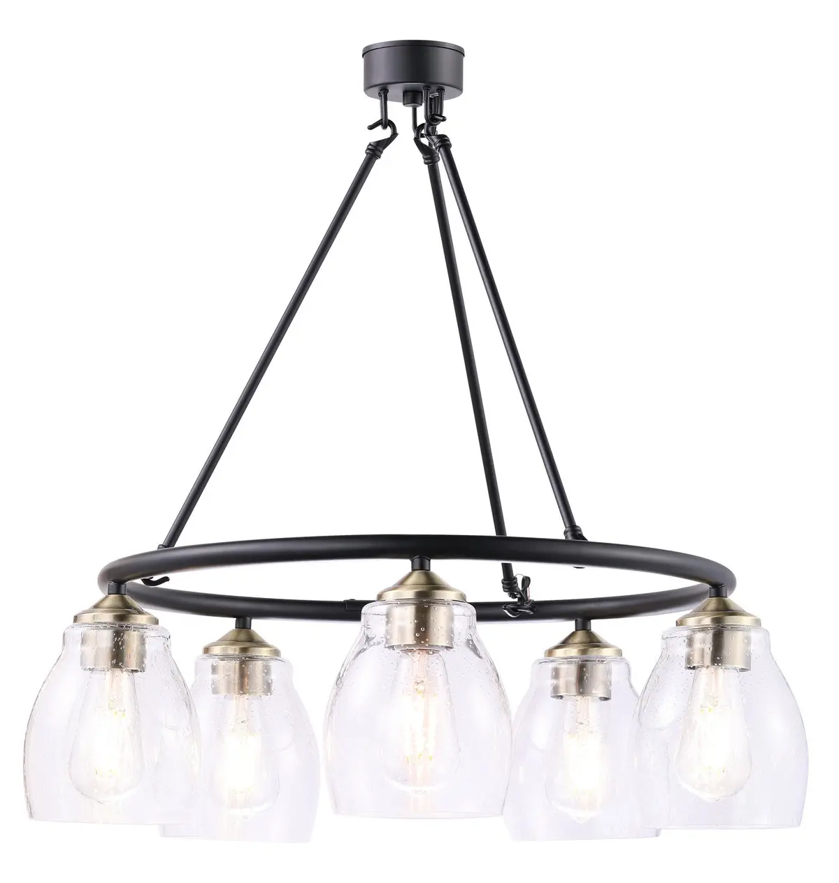 Minka Lavery Winsley Five Light Chandelier In Coal And Stained Brass 1