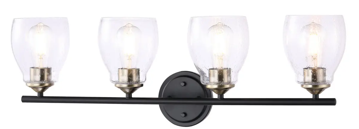 Minka Lavery Winsley Four Light Wall Lamp In Coal And Stained Brass 1