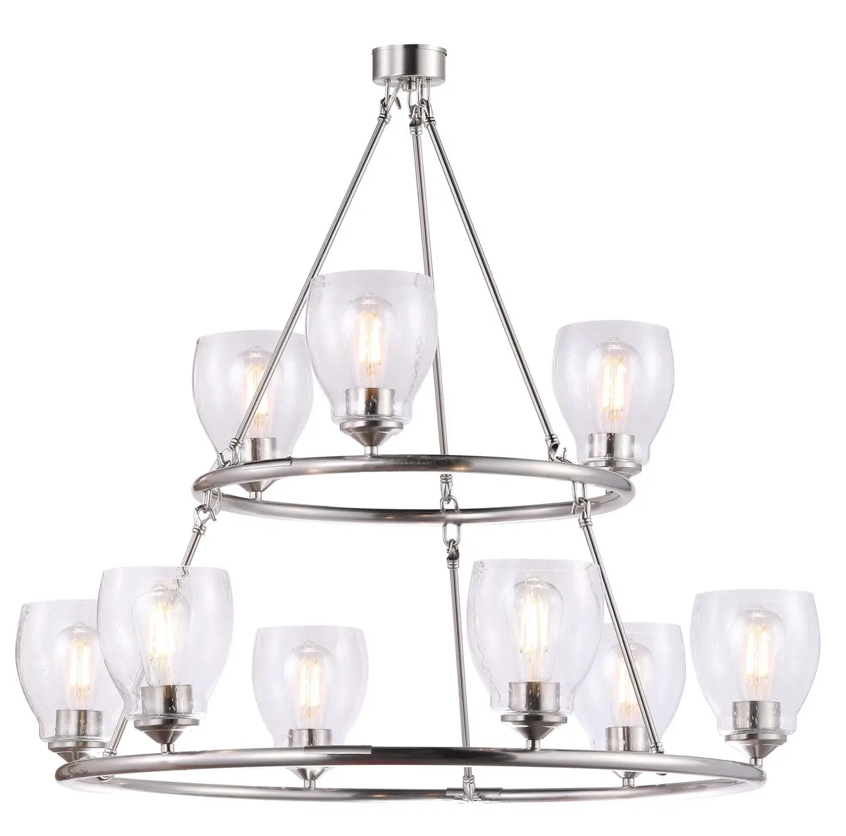 Minka Lavery Winsley Nine Light Chandelier In Brushed Nickel 1