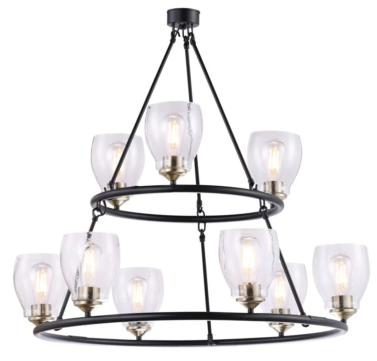 Minka Lavery Winsley Nine Light Chandelier In Coal And Stained Brass 1