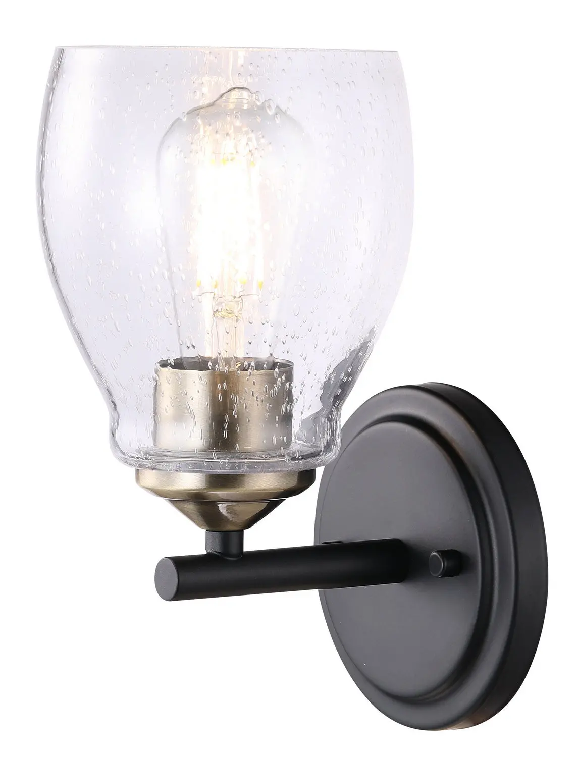 Minka Lavery Winsley One Light Wall Lamp In Coal And Stained Brass 1