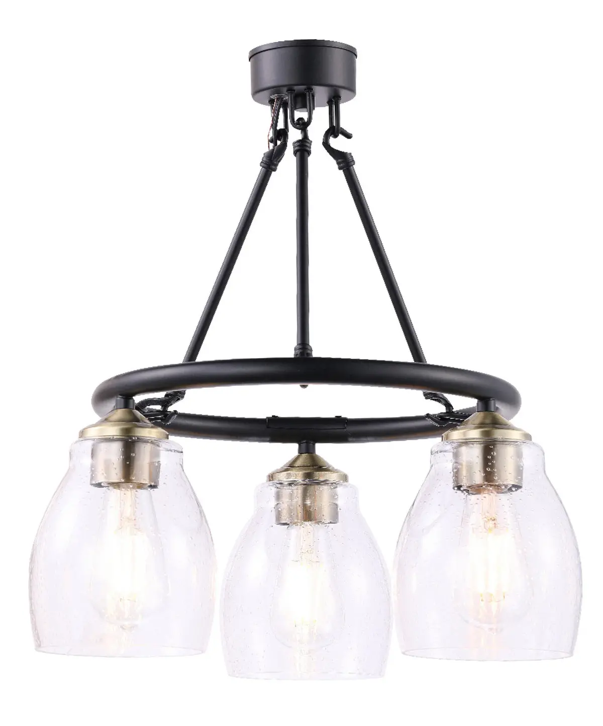 Minka Lavery Winsley Three Light Chandelier In Coal And Stained Brass 1