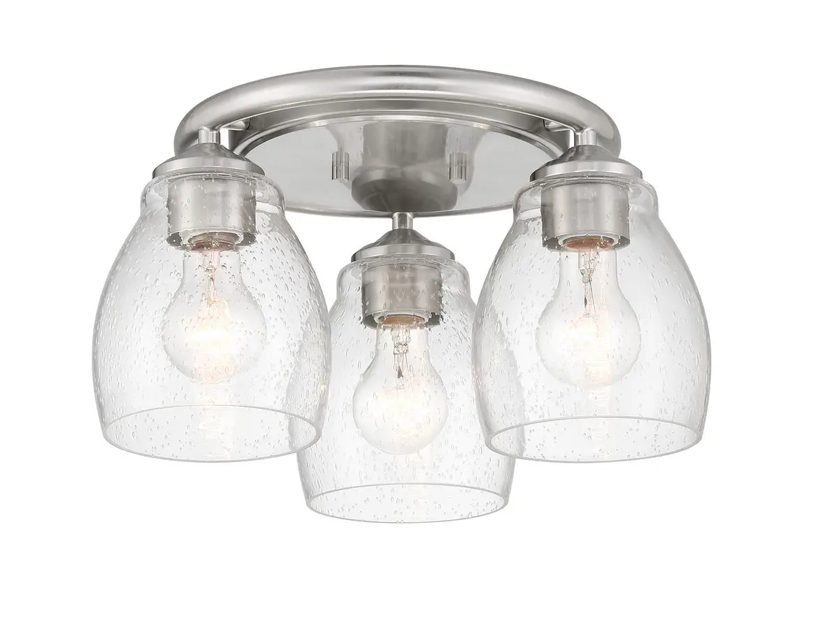 Minka Lavery Winsley Three Light Semi Flush Mount In Brushed Nickel 1