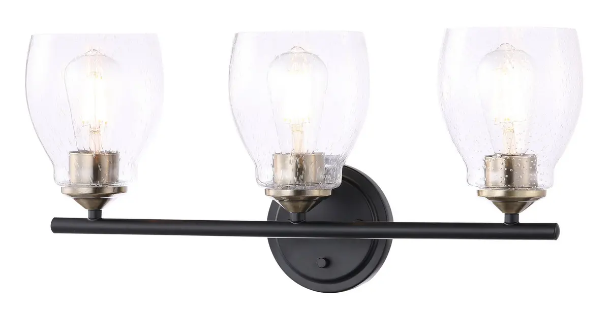 Minka Lavery Winsley Three Light Wall Lamp In Coal And Stained Brass 1