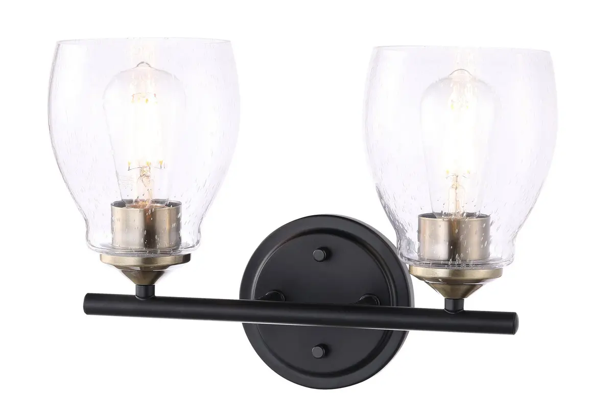 Minka Lavery Winsley Two Light Wall Sconce In Coal And Stained Brass 1