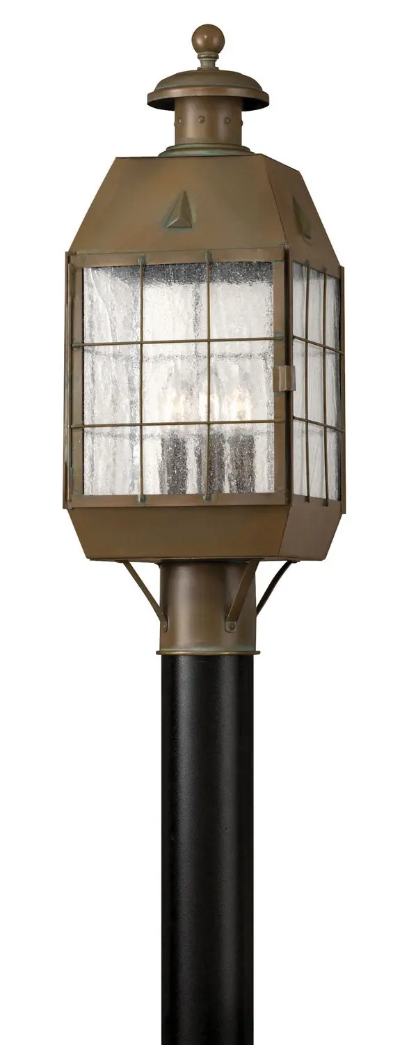 Nantucket Led Post Top/ Pier Mount In Aged Brass 1