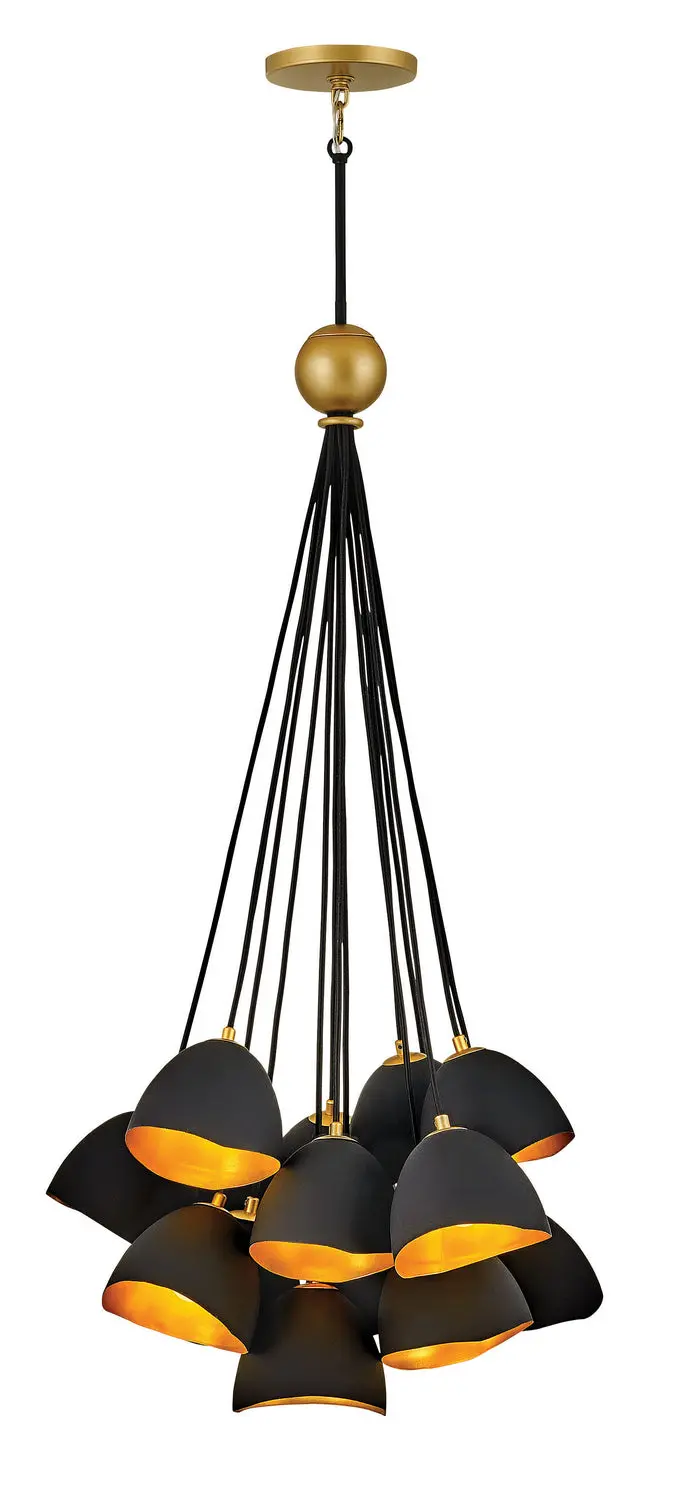 Nula Led Chandelier In Shell Black 1