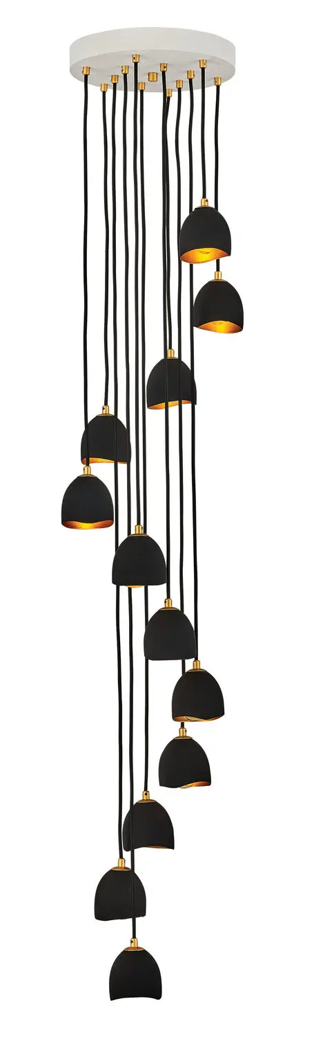 Nula Led Chandelier In Shell Black 1