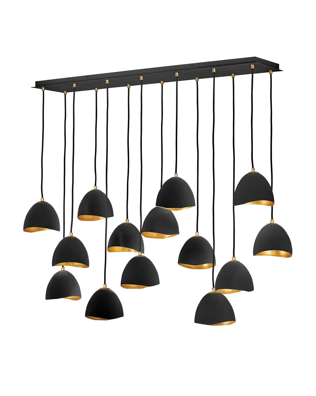 Nula Led Chandelier In Shell Black 1