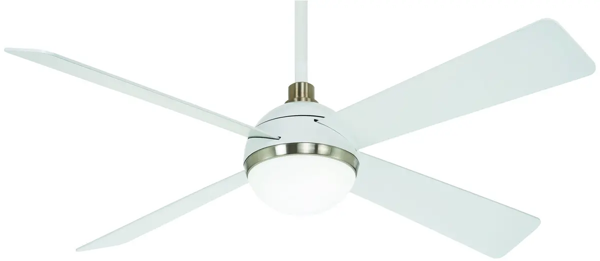 Orb Led 54" Ceiling Fan In Flat White/Brushed Nickel Fini 1