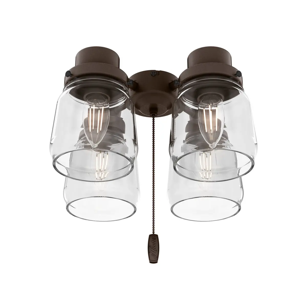 Original Four Light Fitter In Chestnut Brown 1