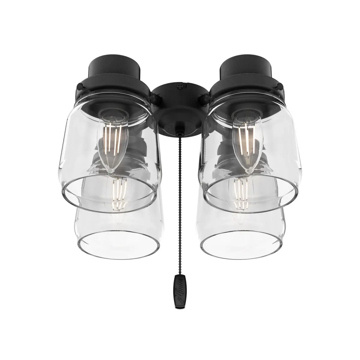 Original Four Light Fitter In Matte Black 1