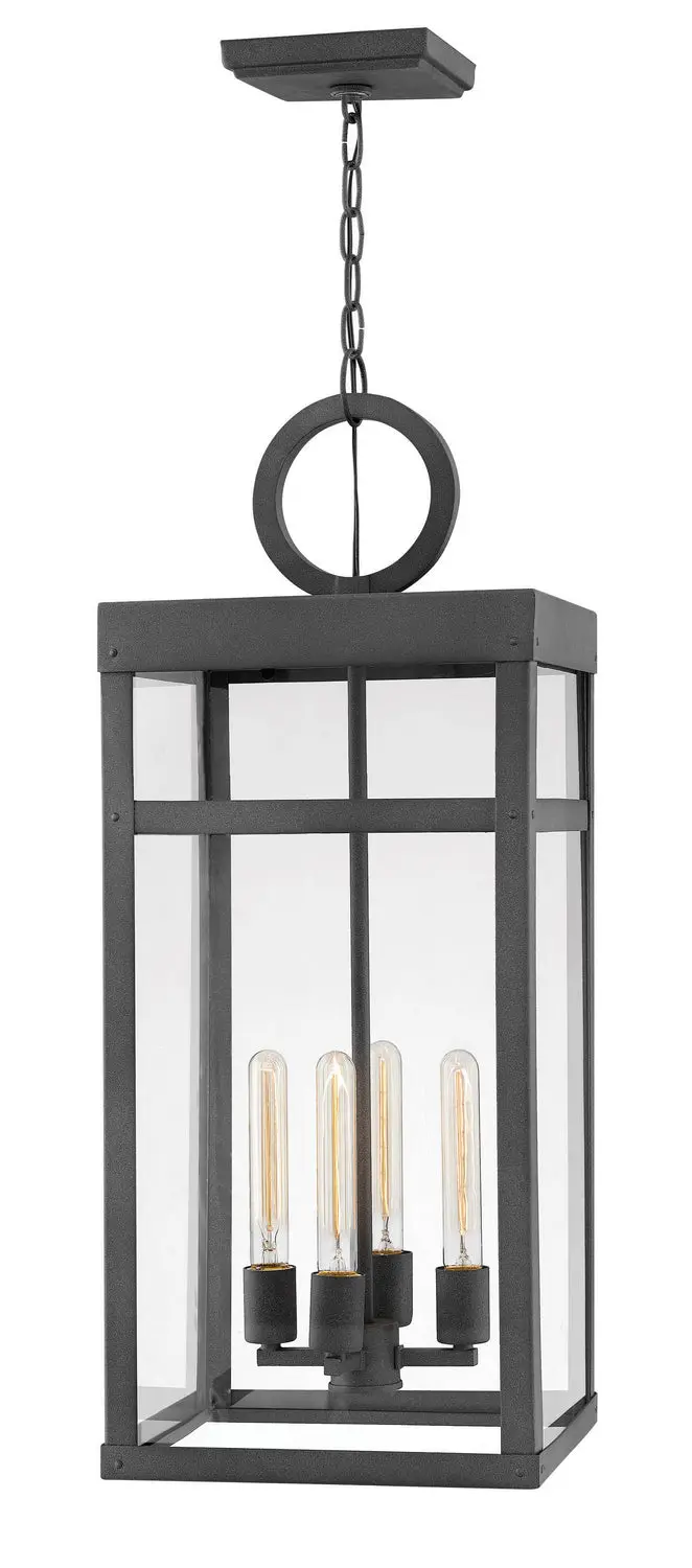 Porter Led Hanging Lantern In Aged Zinc 1