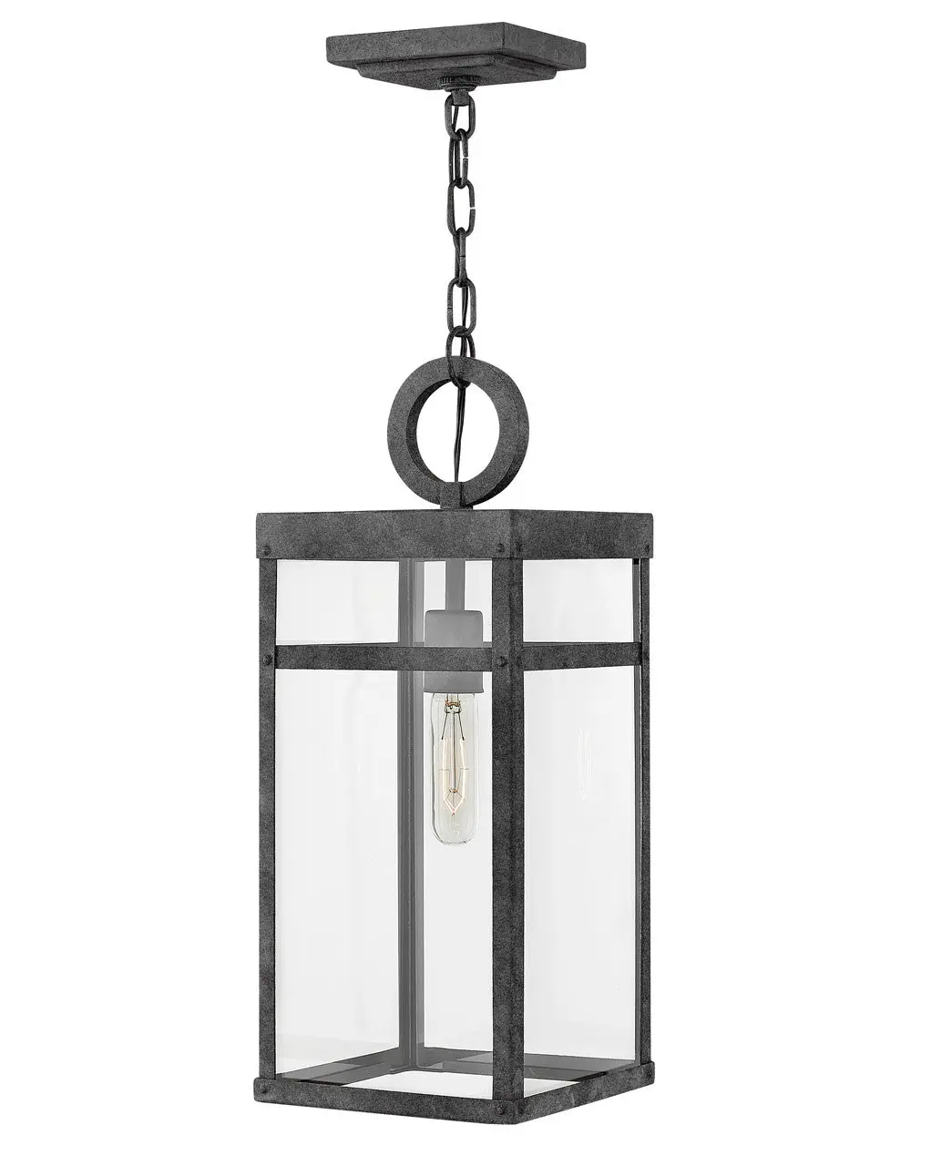 Porter Led Hanging Lantern In Aged Zinc 1