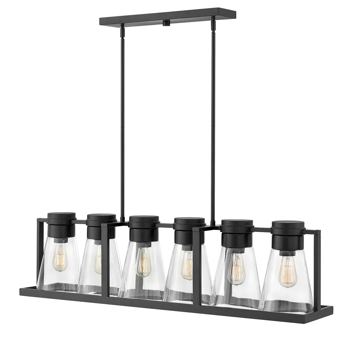 Refinery Led Linear Chandelier In Black 1