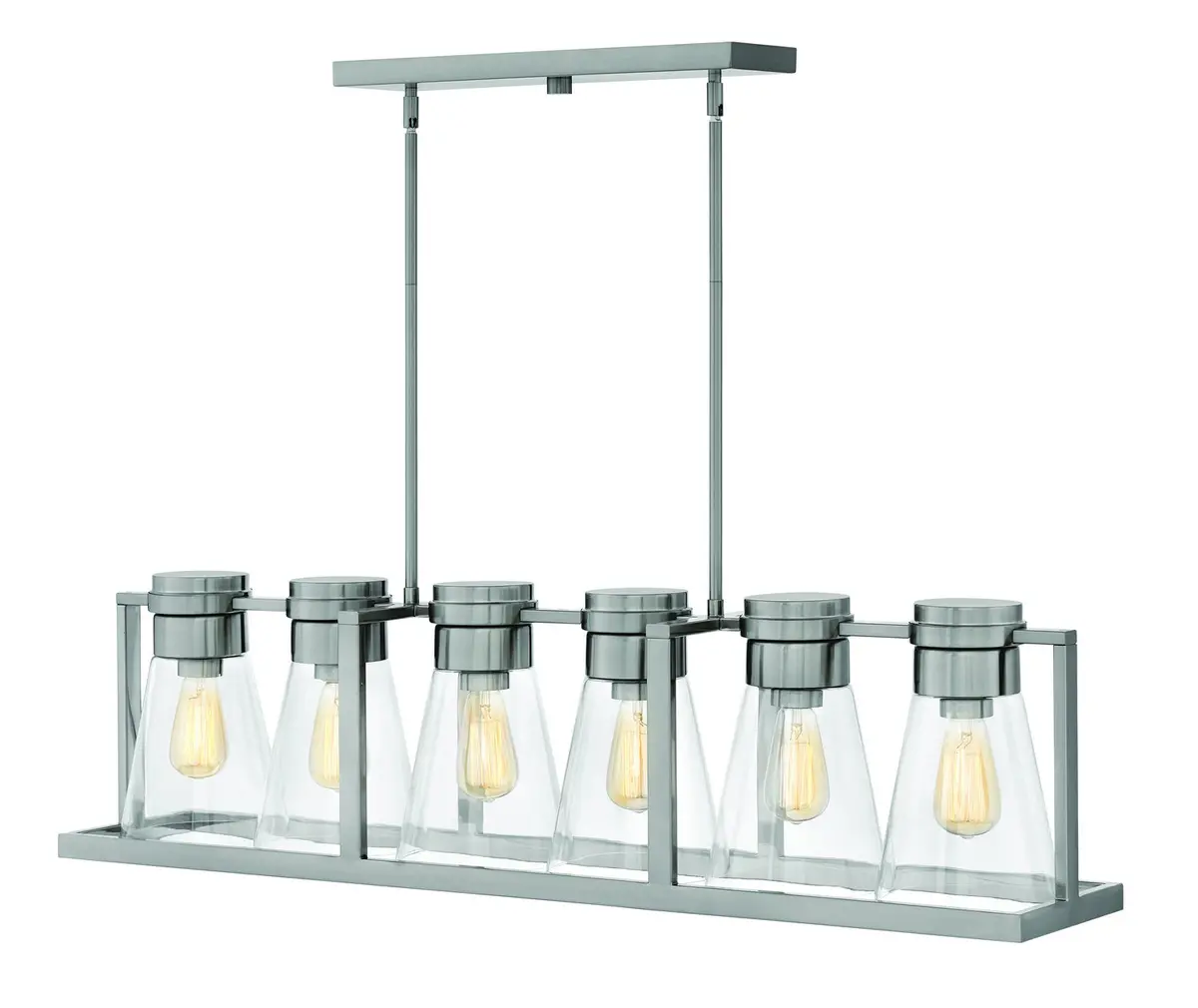 Refinery Led Linear Chandelier In Brushed Nickel 1