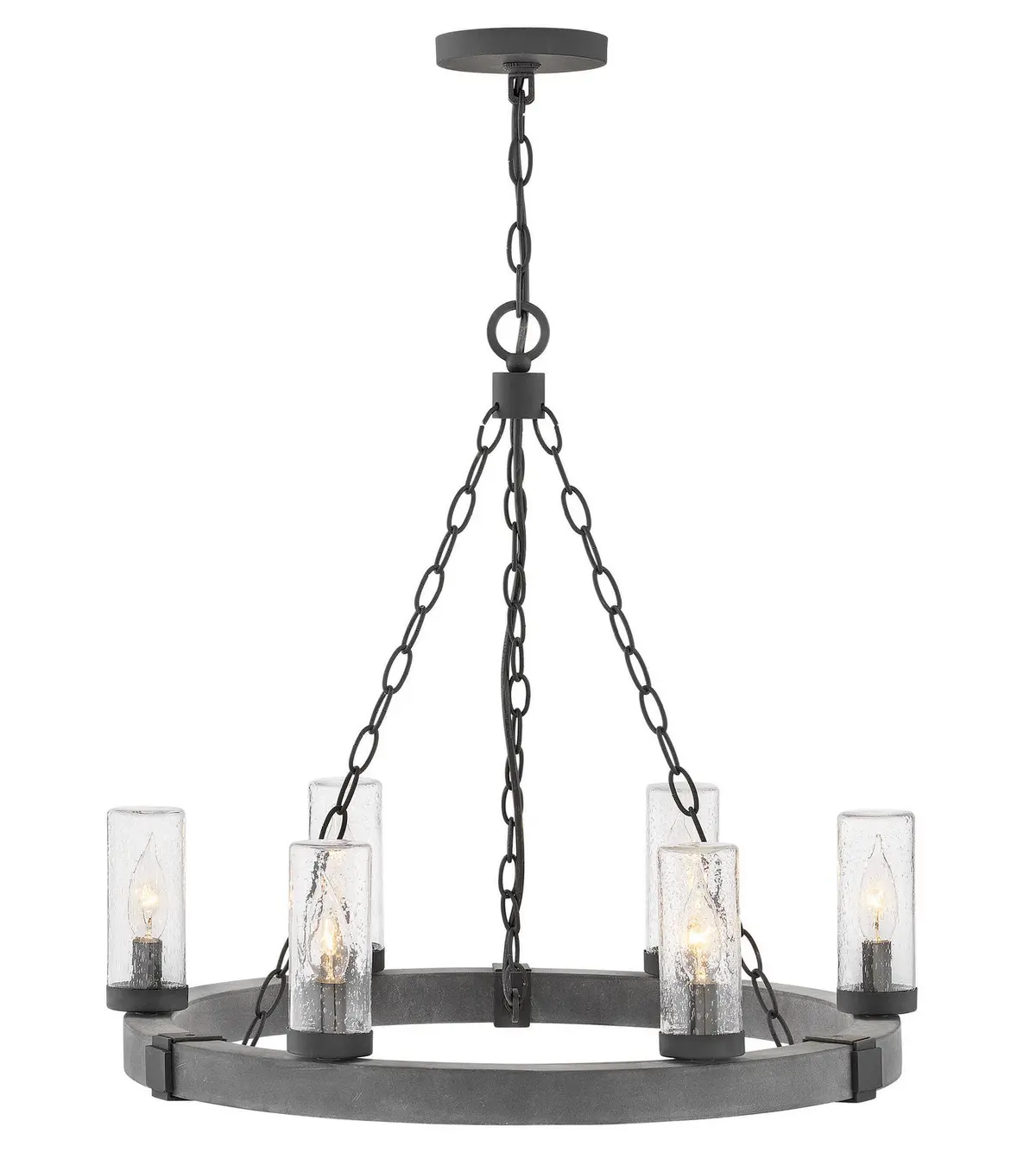 Sawyer Led Chandelier In Aged Zinc 1