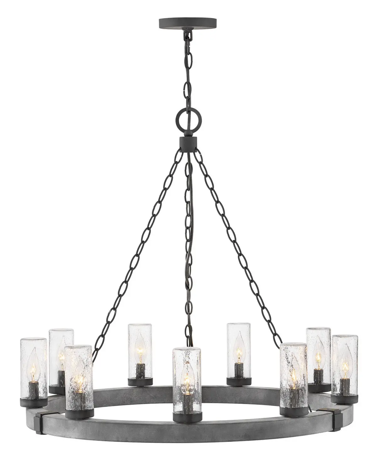 Sawyer Led Chandelier In Aged Zinc 1