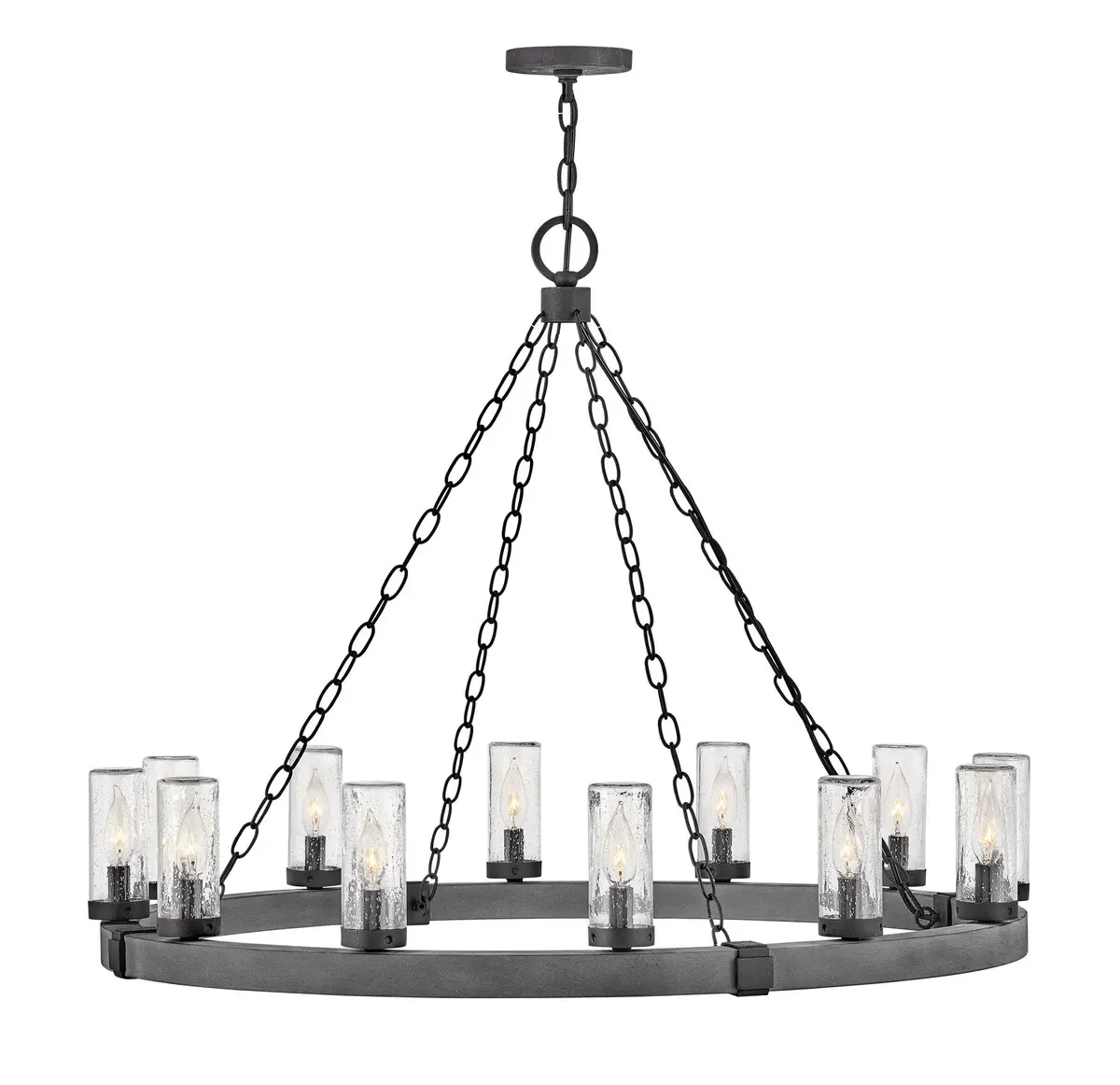 Sawyer Led Outdoor Lantern In Aged Zinc 1