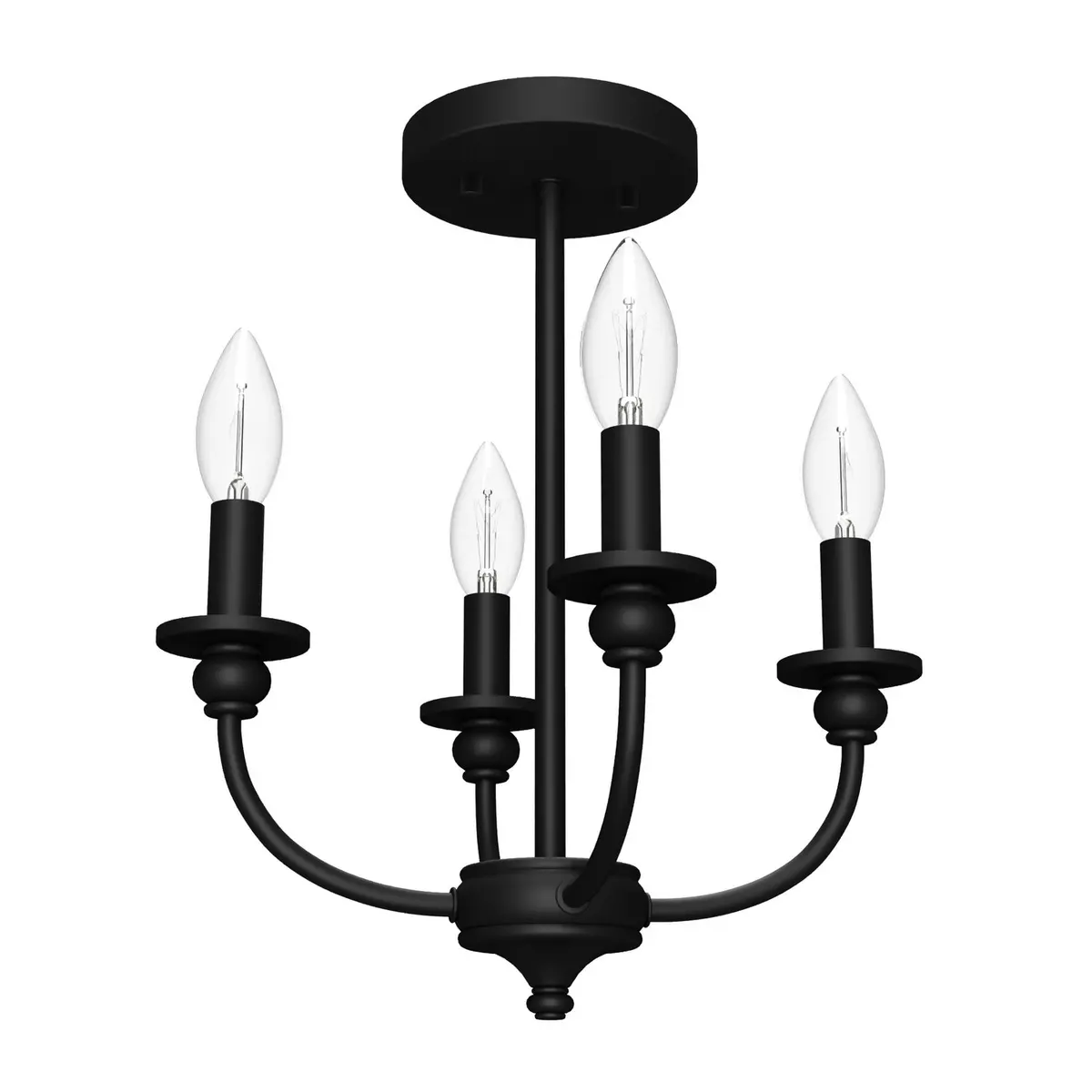 Southcrest Four Light Semi-Flush Mount In Matte Black-Discontinued 1