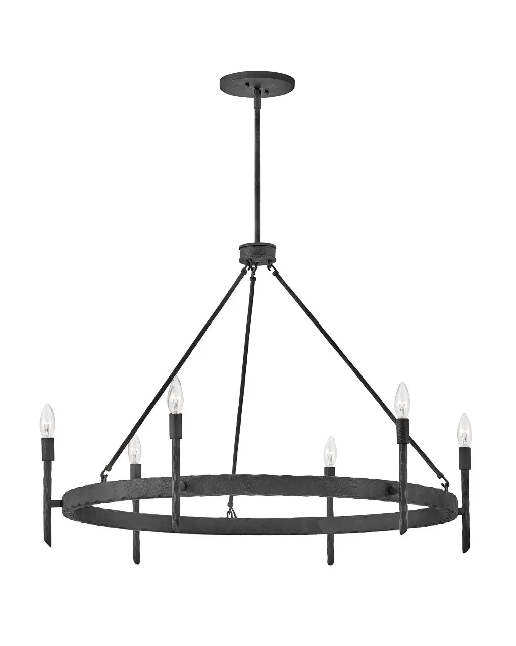 Tress Led Chandelier In Forged Iron 1