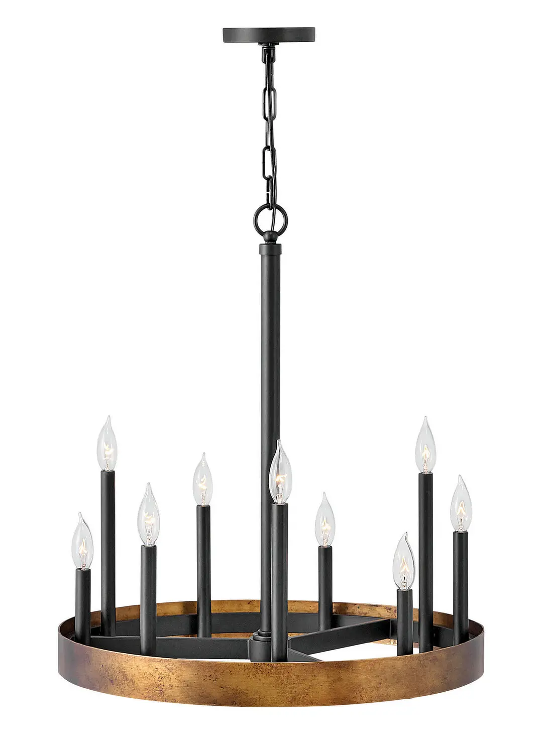 Wells Led Chandelier In Weathered Brass 1