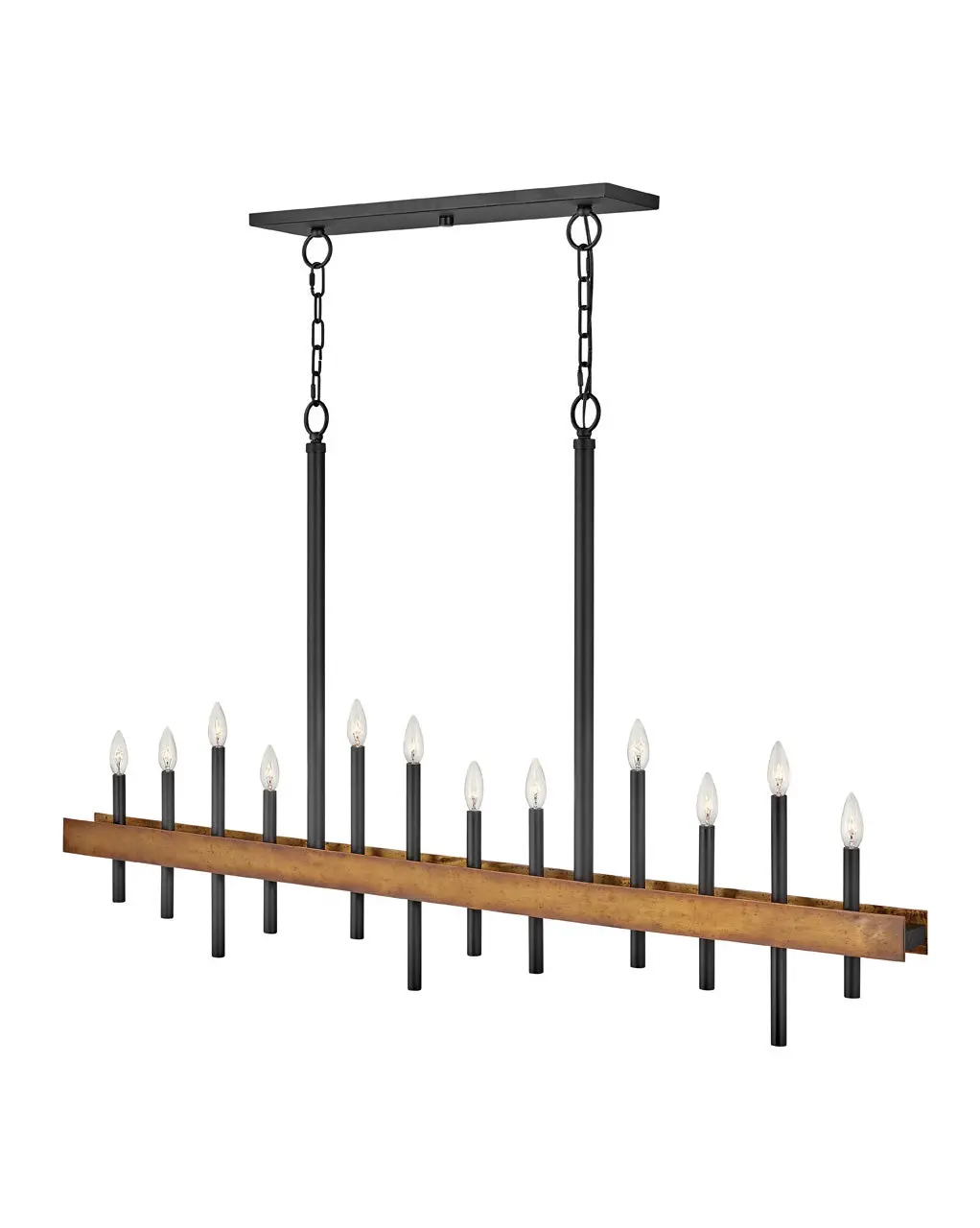 Wells Led Chandelier In Weathered Brass 1