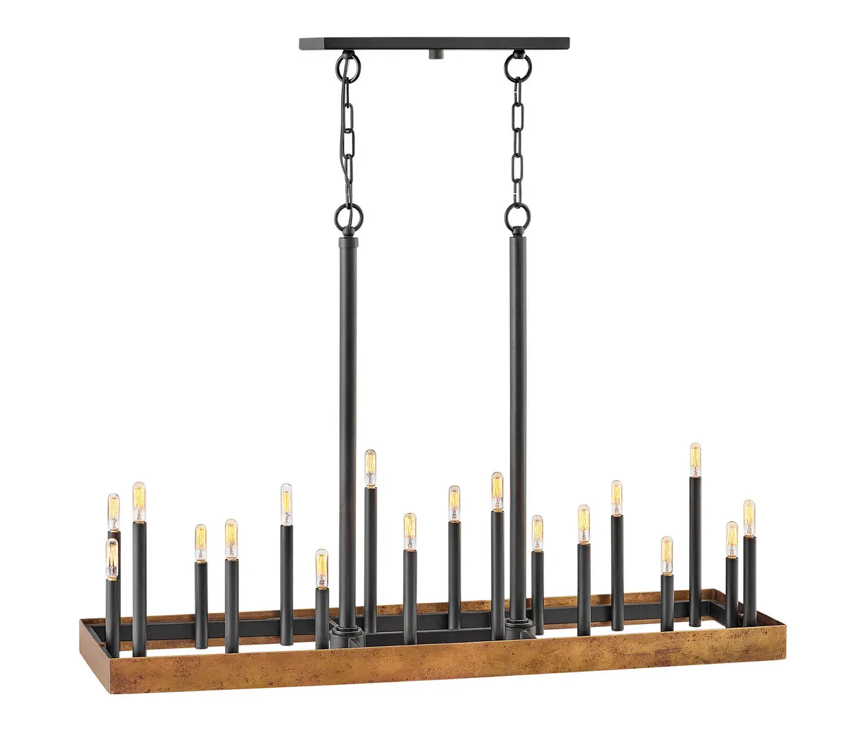 Wells Led Chandelier In Weathered Brass 1