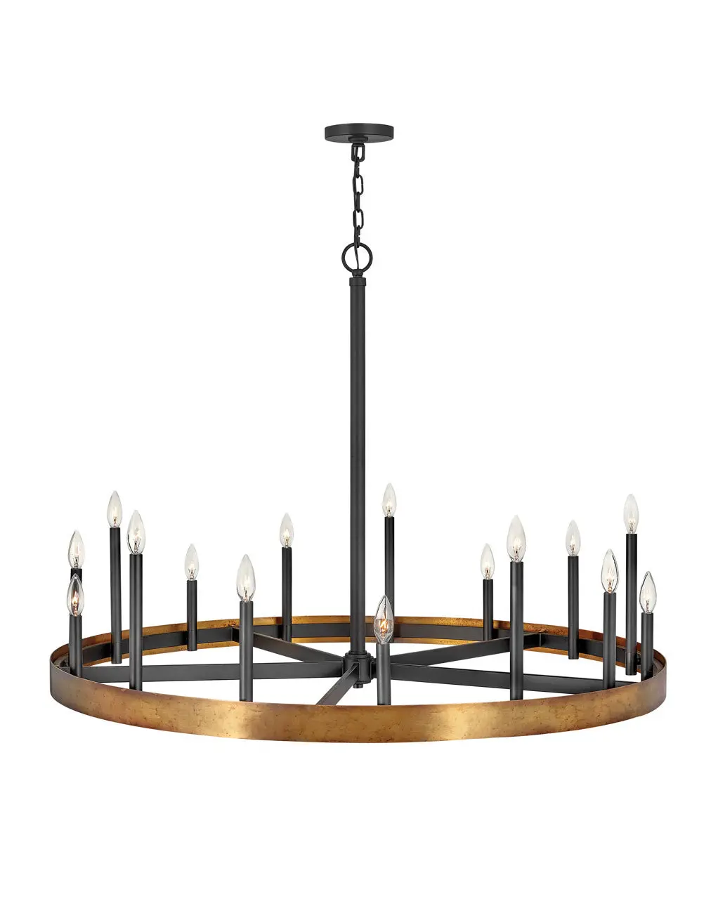 Wells Led Chandelier In Weathered Brass 1