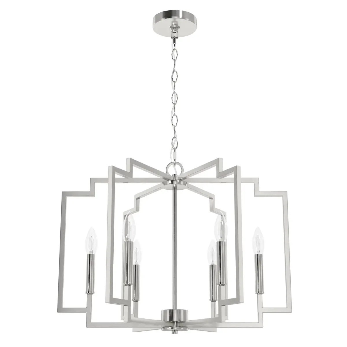 Zoanne Six Light Chandelier In Brushed Nickel-Discontinued 1