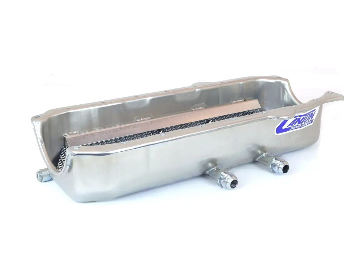 Canton 12-103 Oil Pan Small Block Chevy Pre-85 Dry Sump W Left Side Pickup Exits 1