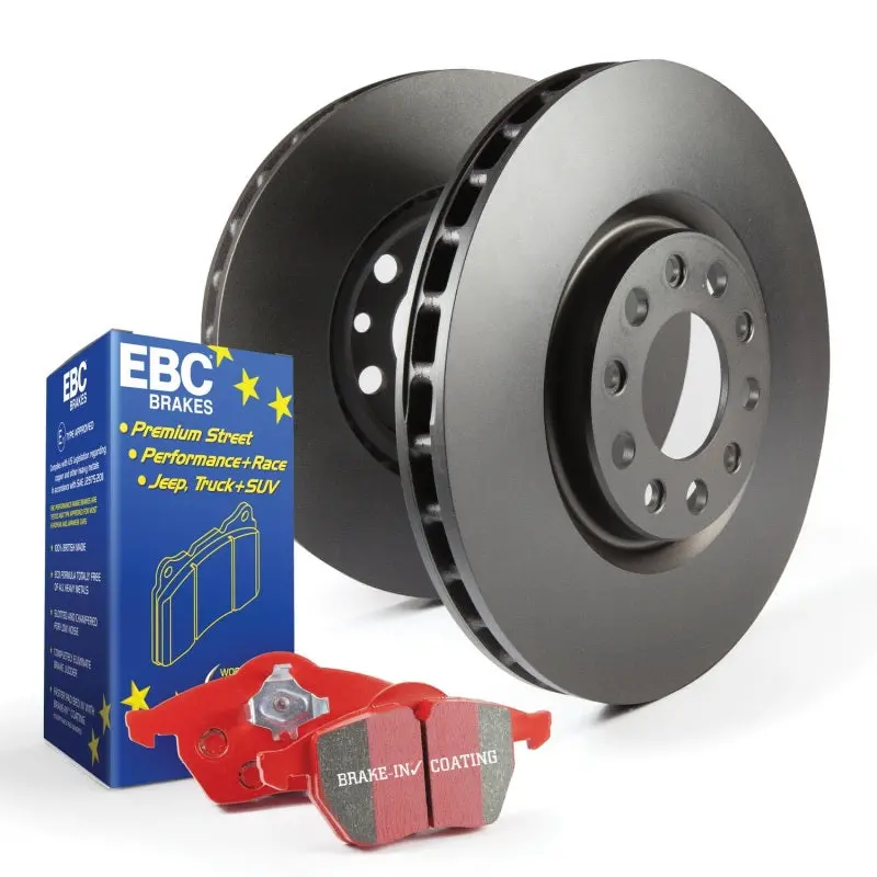 Ebc S12 High-Performance Brake Kit: Redstuff Pads + Rk Drilled & Slotted Rotors 1