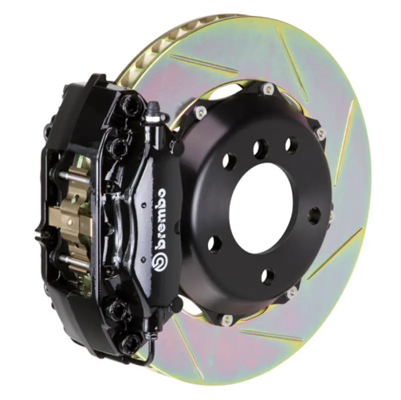 Brembo 95-99 M3 Rear Gt Bbk 4 Piston Cast 2Pc 328X28 2Pc Rotor Slotted Type-1-Black 1