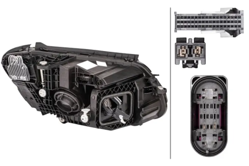 Hella Replacement Headlamp Assembly For 2019–2020 Mercedes-Benz C-Class — Left-Hand Unit, Non-Led 1