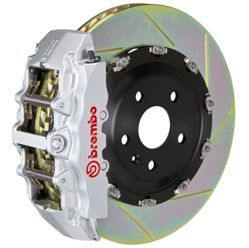 Brembo 08-09 Clk63 Amg Black Series Fr Gt Bbk 6 Piston Cast 380X34 2Pc Rotor Slotted Type1-Silver 1
