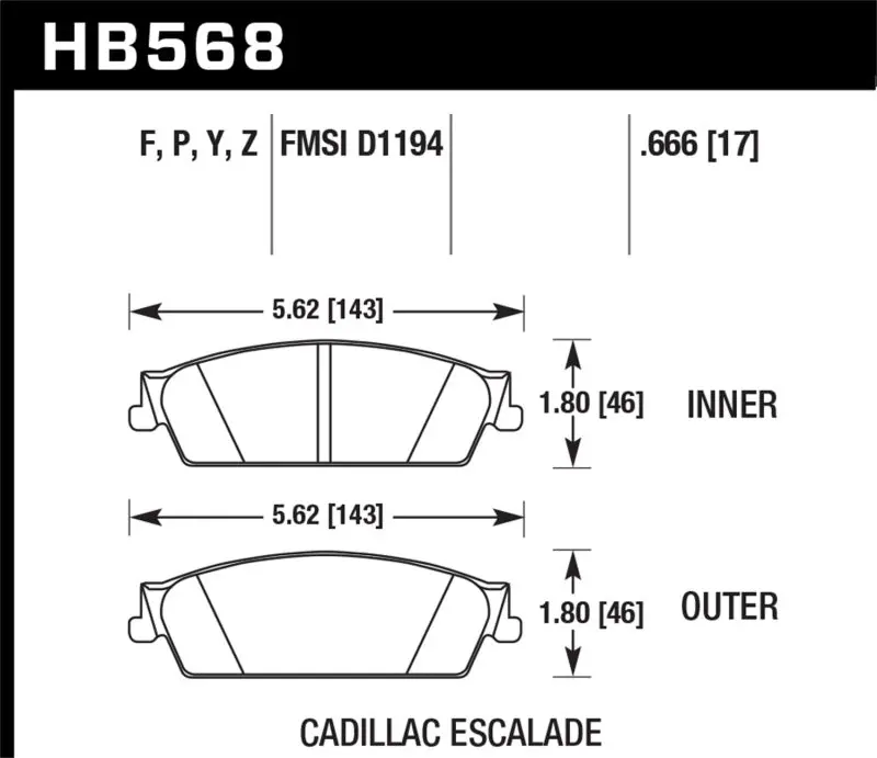 Hawk 07 Chevy Tahoe Ltz Lts Rear Brake Pads 1