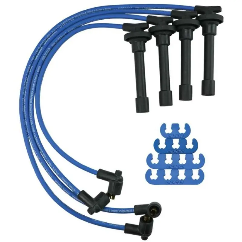 Moroso Blue Max Ignition Wire Set — Spiral-Core High-Temp Cables With Color-Coded Heat-Resistant Separators 1