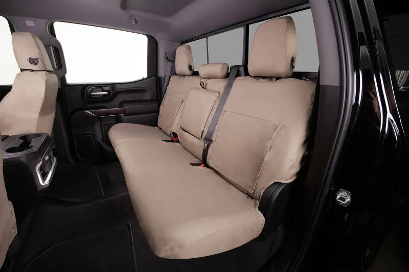 Covercraft Polycotton Seatsaver Custom Covers For Second Row Seats – 2015–2018 Ford F-150 (Taupe) 1
