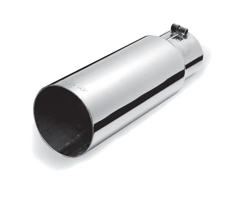 Gibson Stainless Steel Exhaust Tip: 3" Od, 2.25" Inlet, 8" Straight-Cut Single Wall 1