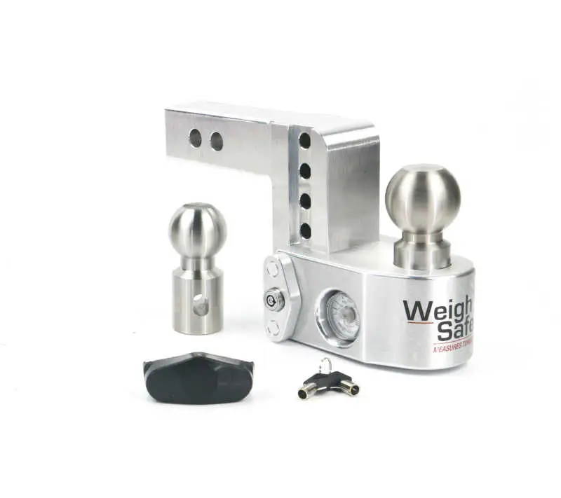 Weigh Safe 4In Drop Hitch W/Built-In Scale & 2In Shank (10K/12.5K Gtwr) - Aluminum 1