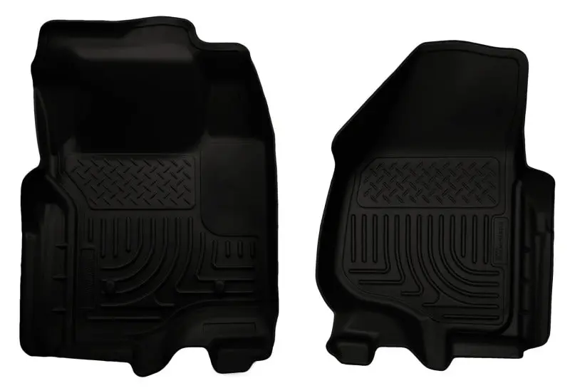 Husky Liners Weatherbeater Front Row Floor Liners — Black — Fits 2011–2012 Ford Super Duty Crew & Extended Cab 1