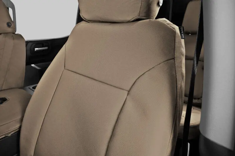 Covercraft Endura Precisionfit Seat Covers For 2021–2024 Toyota Sienna – Front Row, Tan-On-Tan Polycotton Construction 1