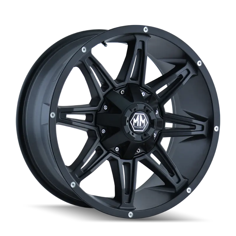Mayhem 8090 Rampage 18X9 / 6X135 Bp / 18Mm Offset / 106Mm Hub Matte Black Wheel 1