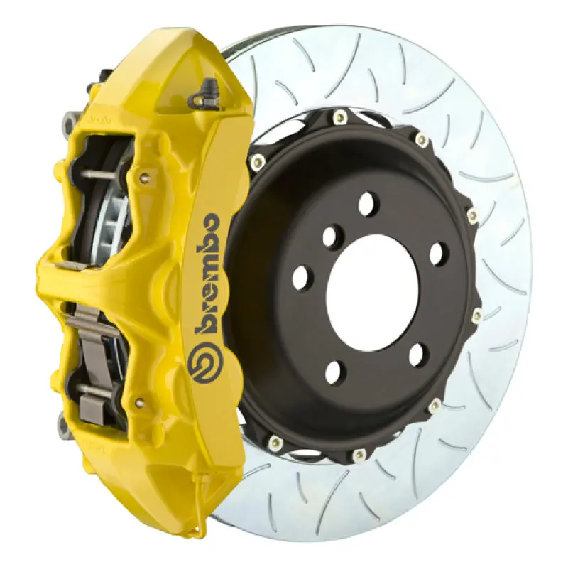 Brembo Gt Big Brake Kit – Front, 2017–2023 Bmw 530I & 530I Xdrive, 380X34Mm Two-Piece Slotted Rotors, Yellow Calipers 1